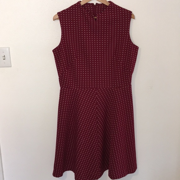 Vintage red w/ white squares belted dress - Picture 5 of 8